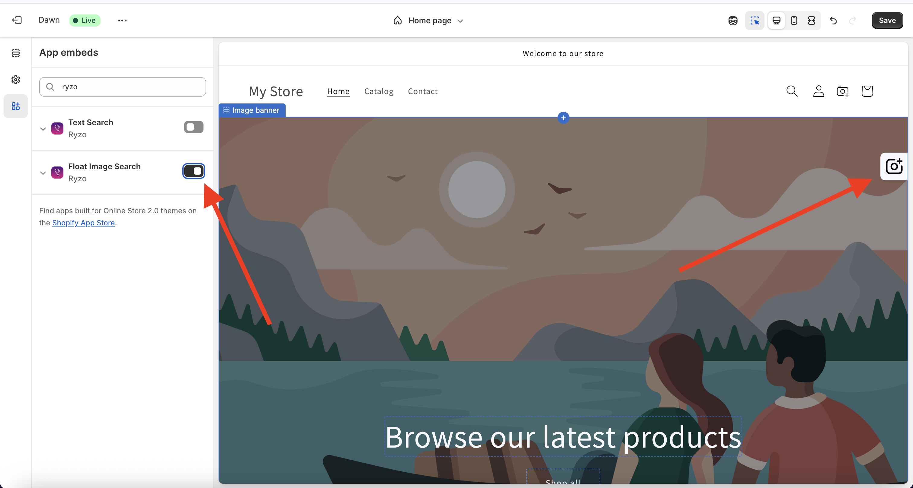 Float Image Search toggle