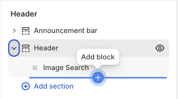Add block button