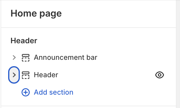 Header section