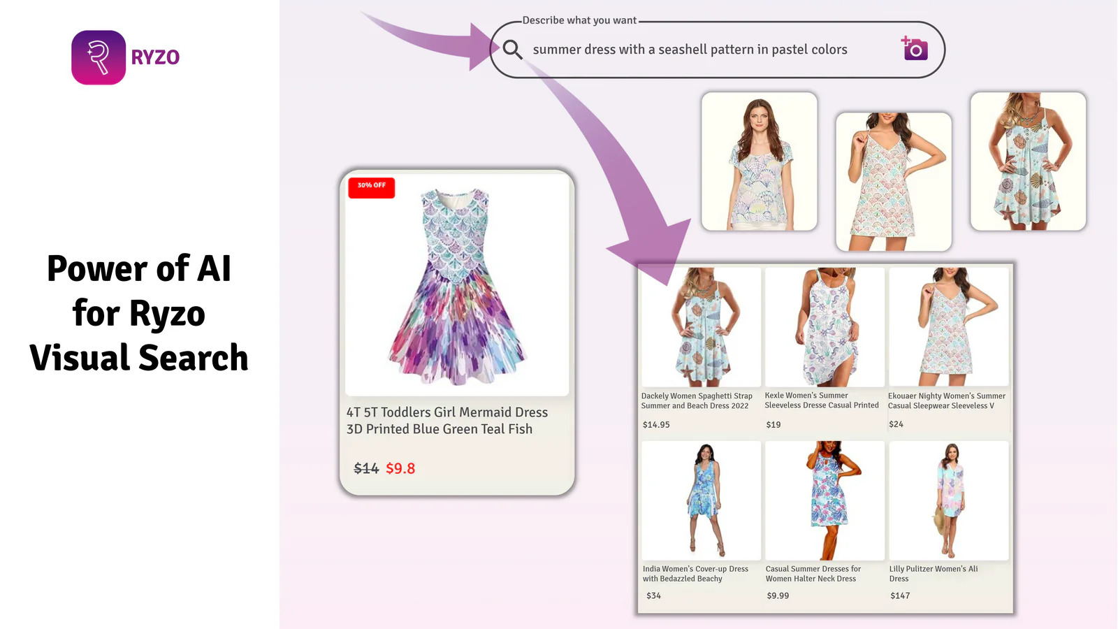 Ryzo Shopify visual search and image search results